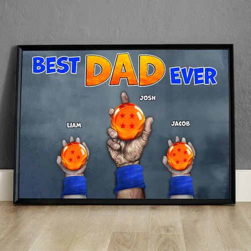 Personalized Best Dad Ever Dragon Ball Canvas Print Poster & Canvas PopCulturePrints