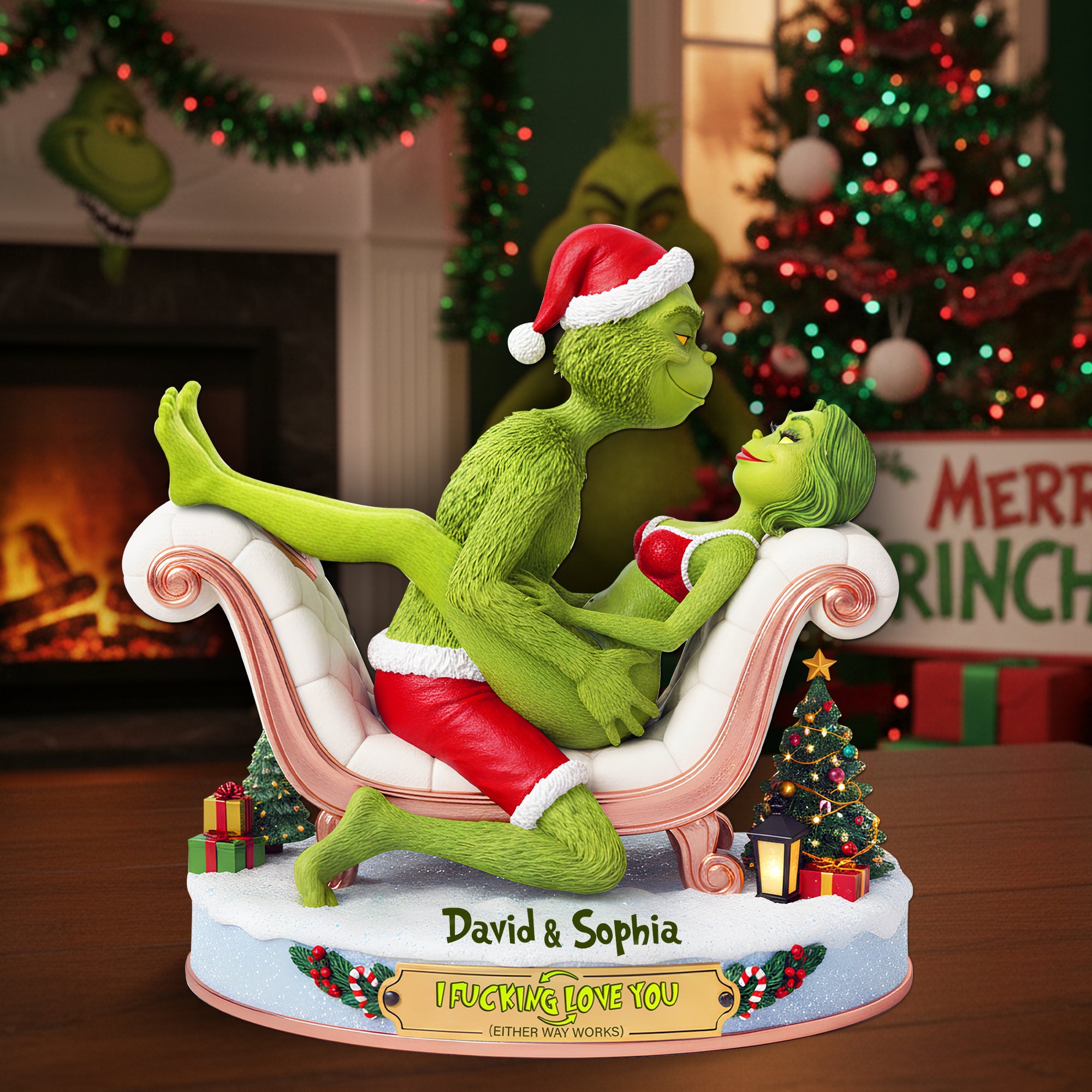 I F**king Love You Acrylic Plaque - Personalized Gift for Couples Shaped Plaques PopCulturePrints