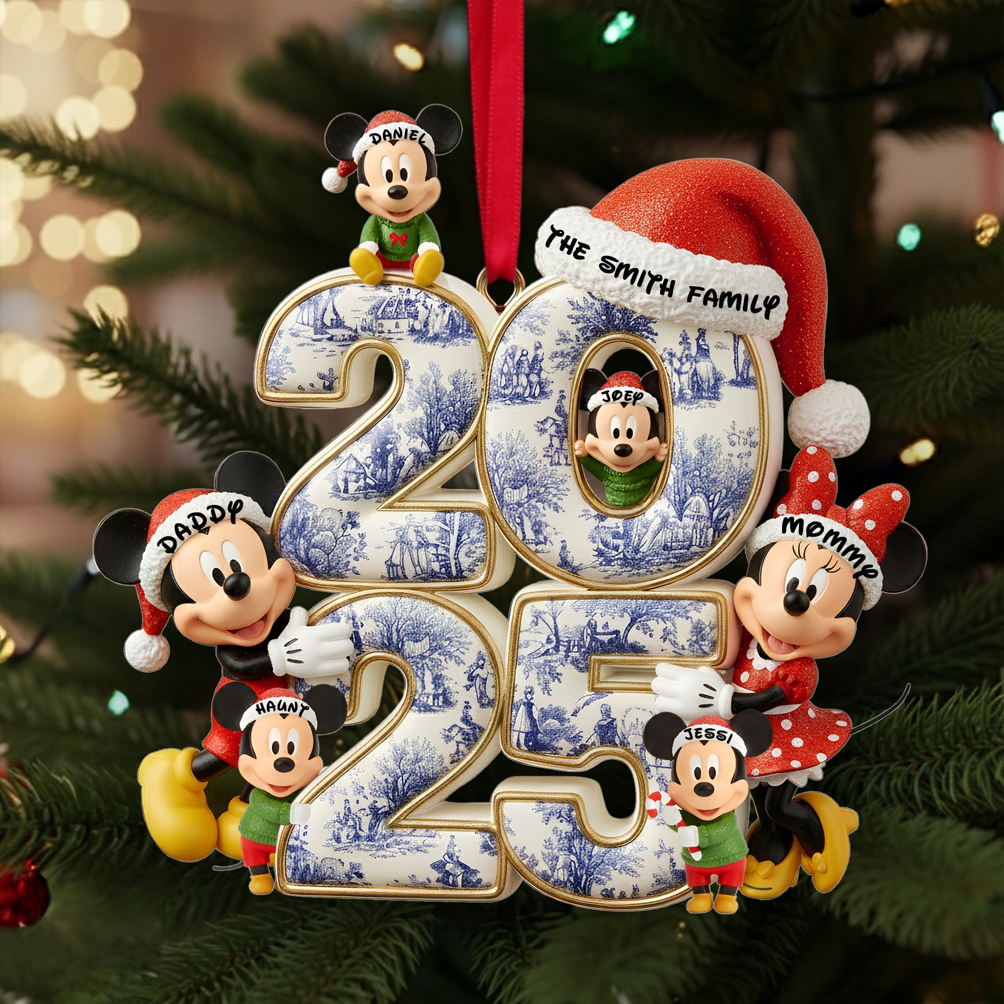 Cherish Family Moments with Our Personalized Adorable Family Christmas Acrylic Ornament Ornament PopCulturePrints