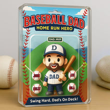 Load image into Gallery viewer, &quot;Swing Hard, Dad’s On Deck!&quot; - Home Run Dad Acrylic Plaque - Personalized Gifts for Dad, Grandpa, or any Baseball Lover Shaped Plaques PopCulturePrints
