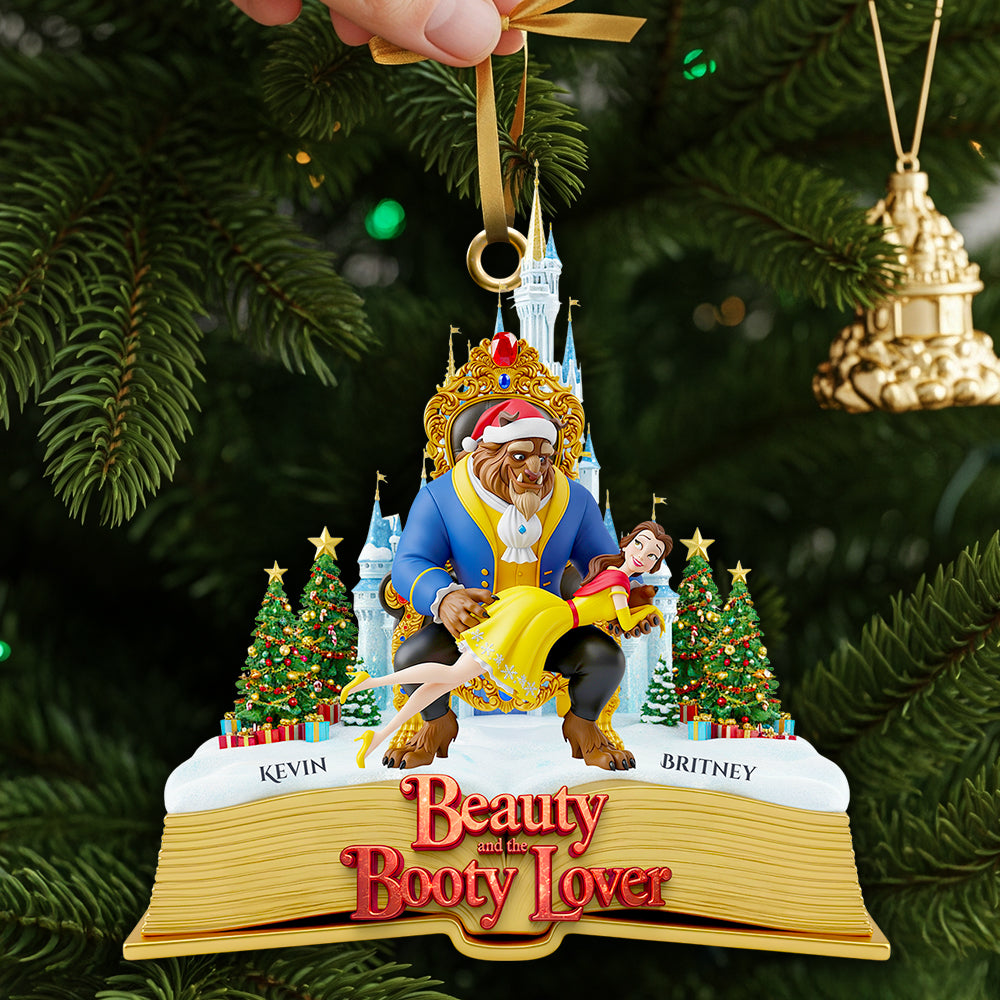 "Beauty and the Booty Lover" - Personalized Christmas Ornament for Couples Ornament PopCulturePrints