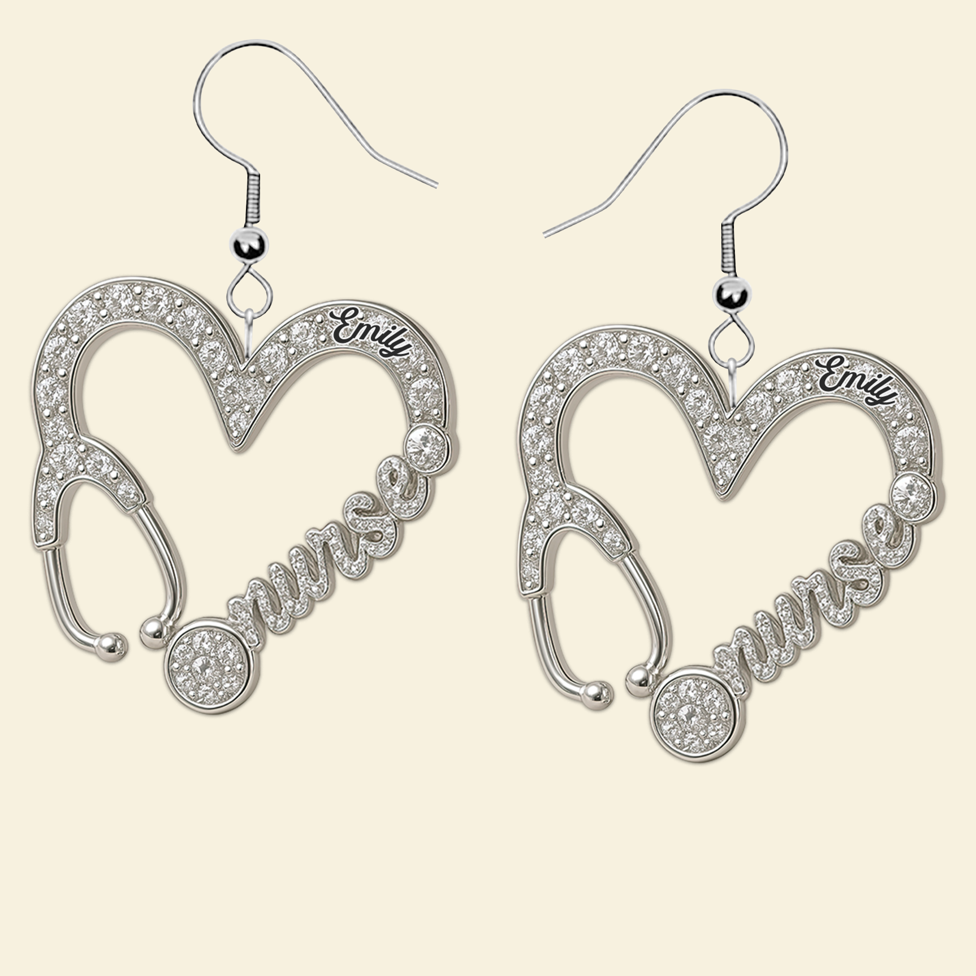 "A Gift of Compassion – Personalized Nurse Acrylic Earrings" Earrings PopCulturePrints