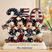 Load image into Gallery viewer, Celebrate 250 Years of Joy - 250th Anniversary Patriotic Family Acrylic Plaque - Personalized Gift for Family &amp; Friends Shaped Plaques PopCulturePrints
