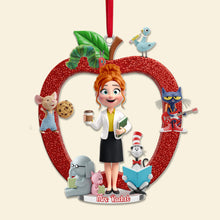 Load image into Gallery viewer, Celebrate Your Teacher: Personalized Teacher Apple Ornament - Custom Gift for Educators Ornament PopCulturePrints
