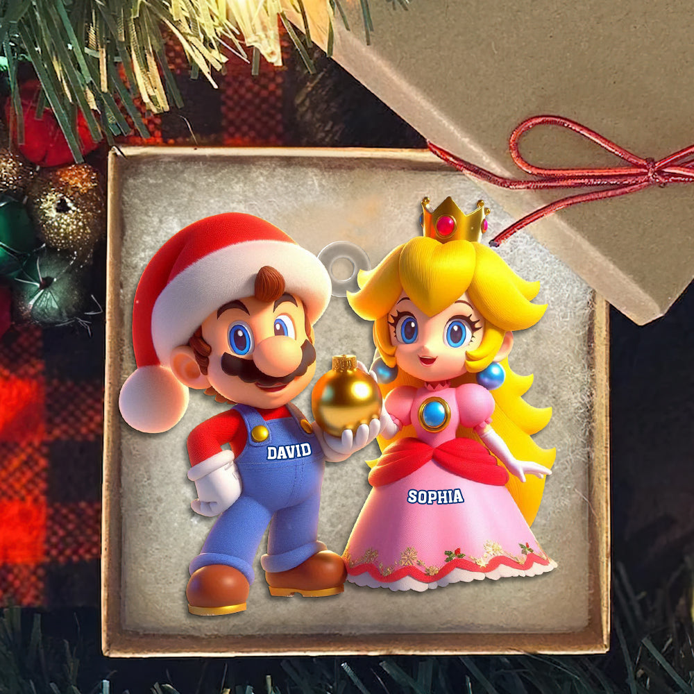 Custom Couple Christmas Ornament - Personalized Gaming Keepsake for Valentine's Day Gifts Ornament PopCulturePrints