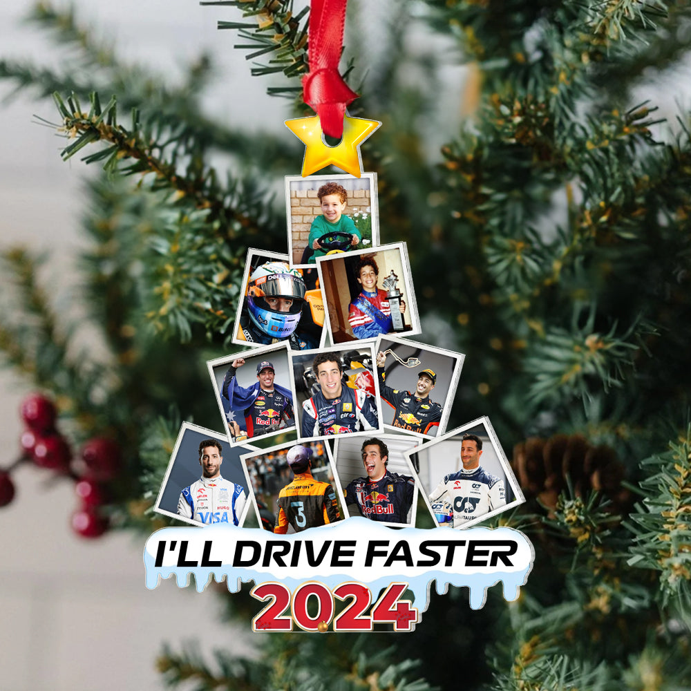 Personalized Racing Fan Christmas Ornament - Custom Photo Gift