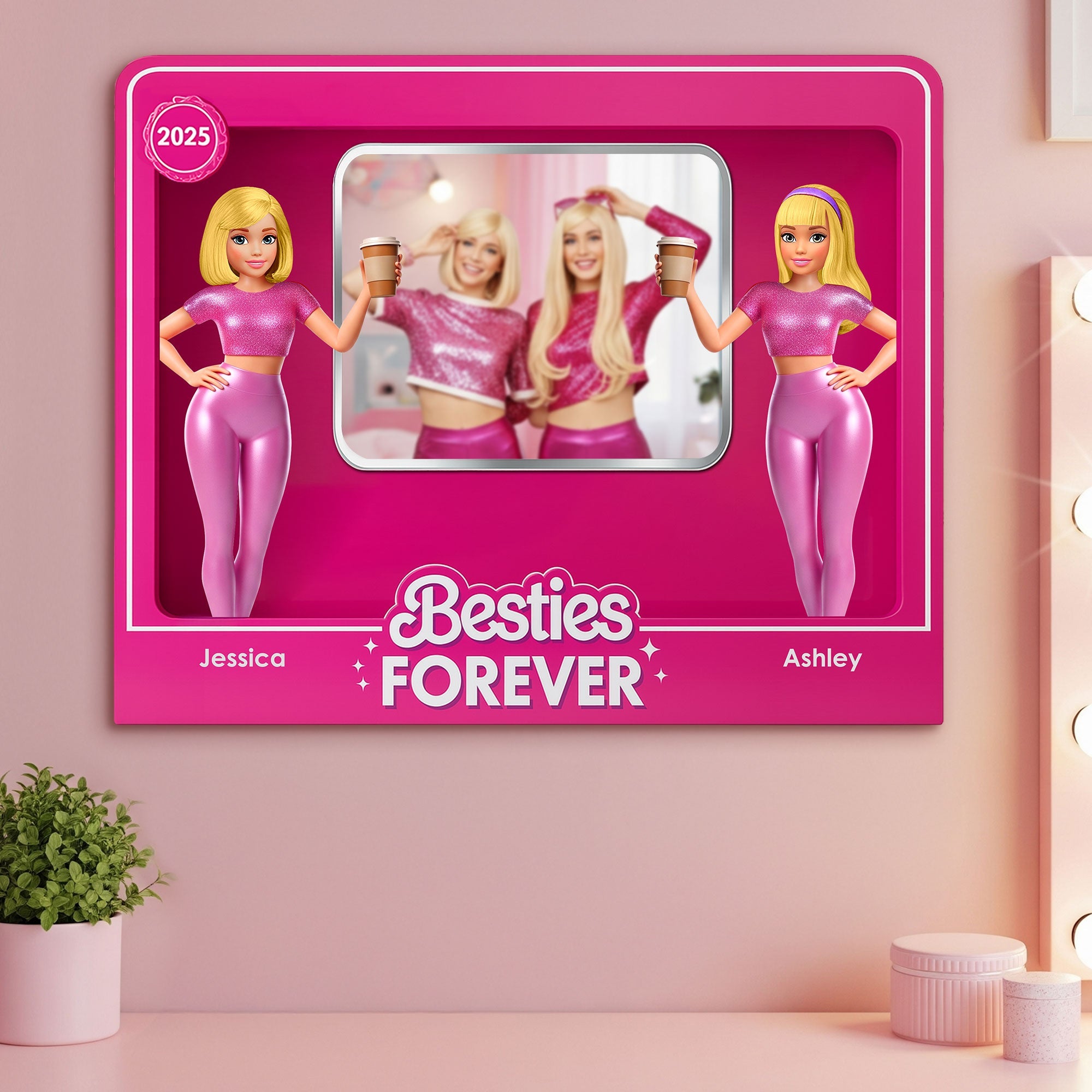 “Besties Forever” - Adorable Personalized Mirror Gift for Best Friends Mirror PopCulturePrints