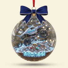 Load image into Gallery viewer, “Rev Up the Joy!” - Customized Truck Ornament - Personalized Gift for Christmas Ornament PopCulturePrints
