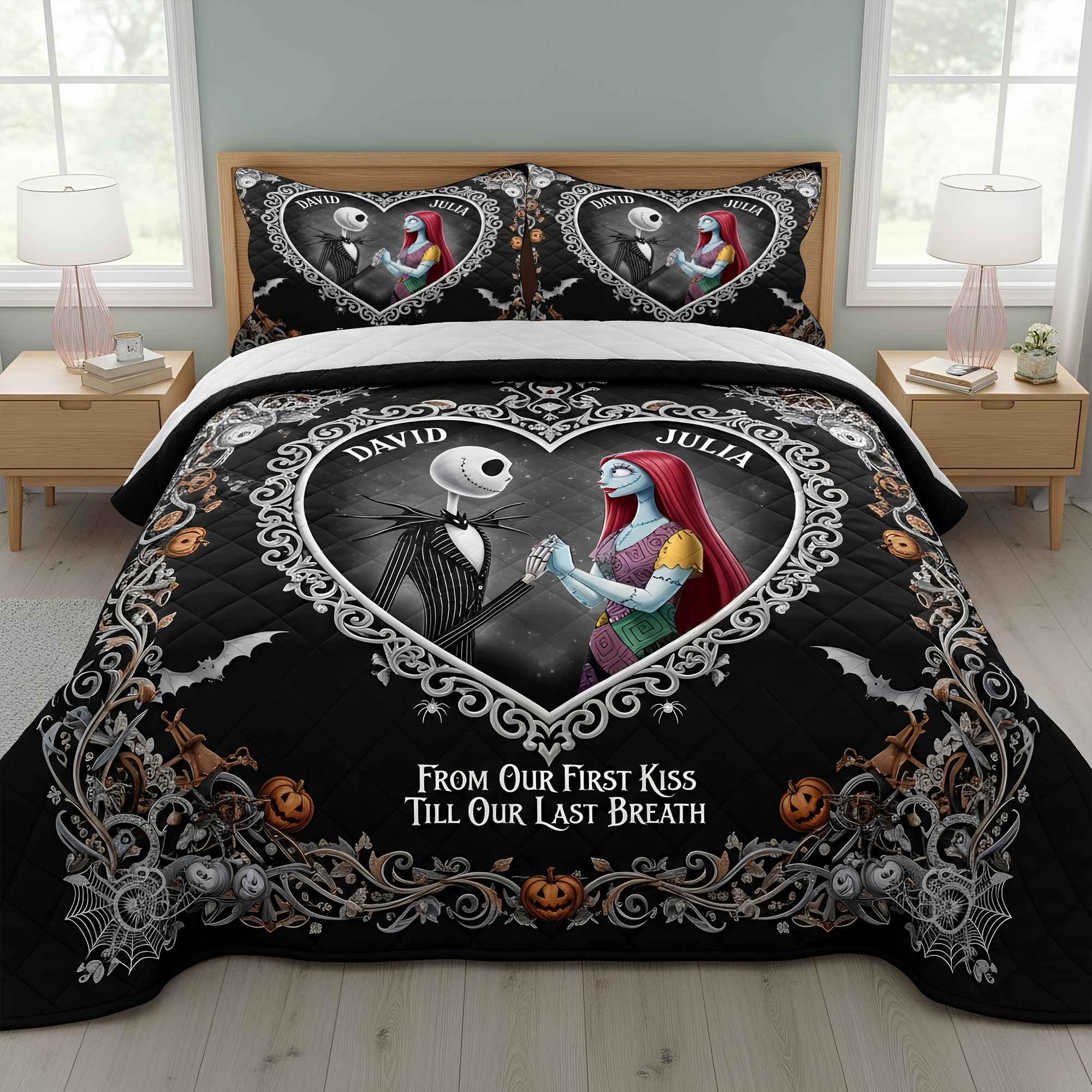 Eternal Love Quilt Bedding Set - Personalized Gift for Couples Bedding Set PopCulturePrints