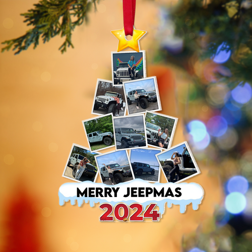 Personalized Off-Road Acrylic Christmas Ornament - Merry Jeepmas 2024 Ornament PopCulturePrints