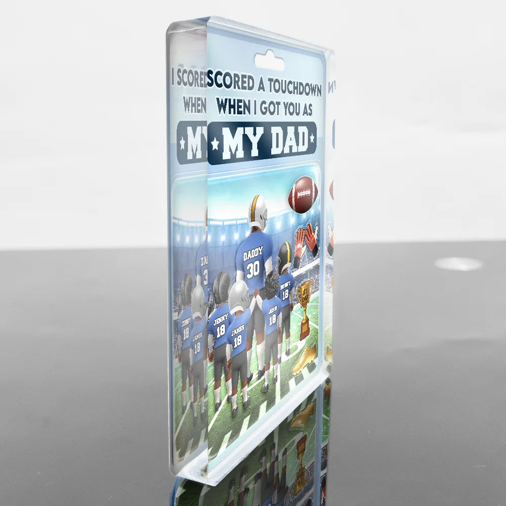 I Scored a Touchdown When I Got You As My Dad - Personalized Custom Acrylic Plaque Gift for Dads and Grandpas Acrylic Plaque PopCulturePrints