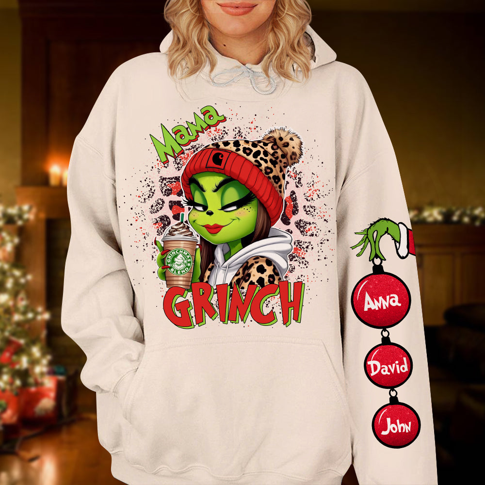 Personalized Mama Grinch Christmas Hoodie