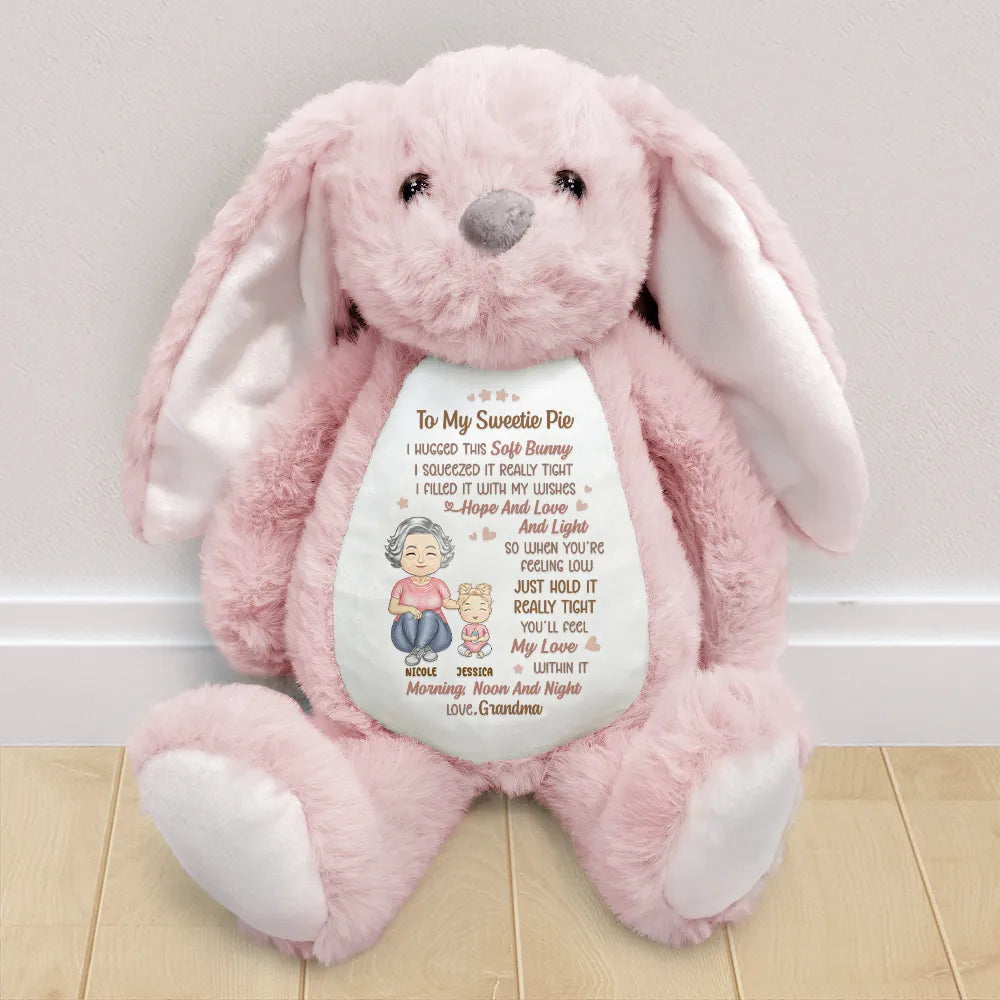 I Filled It With My Wishes - Personalized Soft Toy Bunny for Granddaughter Soft Toy Bunny PopCulturePrints