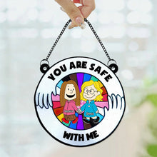 Load image into Gallery viewer, Personalized Couple&#39;s Suncatcher Ornament - You Are Safe With Me Ornament PopCulturePrints

