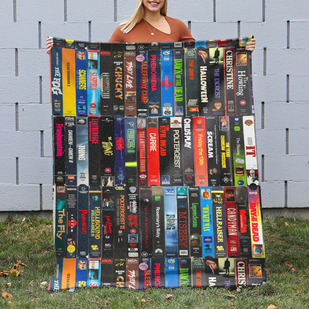 Horror Movie VHS Blanket - Perfect Gift for Horror Fans Blanket PopCulturePrints