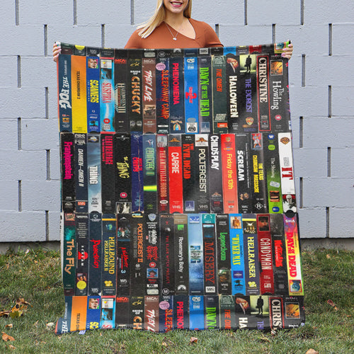 Horror Movie VHS Blanket - Perfect Gift for Horror Fans Blanket PopCulturePrints