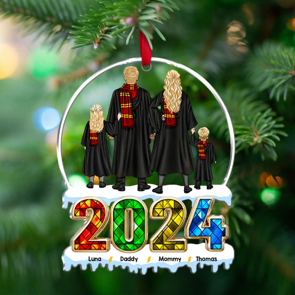 Custom Family Acrylic Ornament - Magical 2024 Themed Design