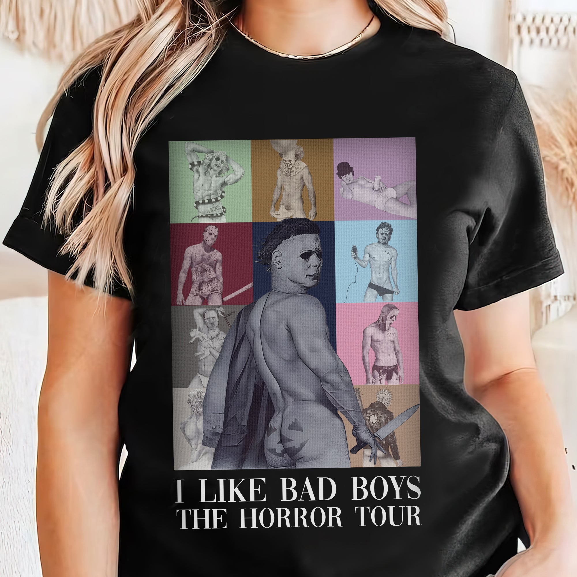 Personalized Horror Movie Fan Tshirt - I Like Bad Boys The Horror Tour