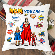 Load image into Gallery viewer, Personalized Super Mom Square Pillow Pillow PopCulturePrints
