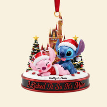 Load image into Gallery viewer, I Licked It So It&#39;s Mine - Personalized Cute Mischievous Couple Acrylic Ornament Ornament PopCulturePrints
