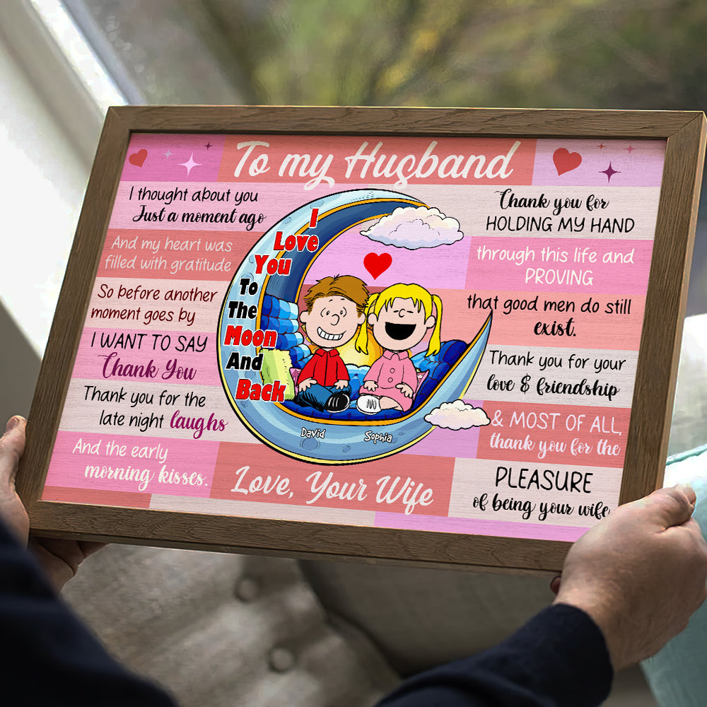 Personalized Couple Canvas - Love You to the Moon and Back Poster & Canvas PopCulturePrints