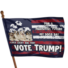 Load image into Gallery viewer, Personalized Dog Lover House Flag - Pawsitive Future Vote Toby
