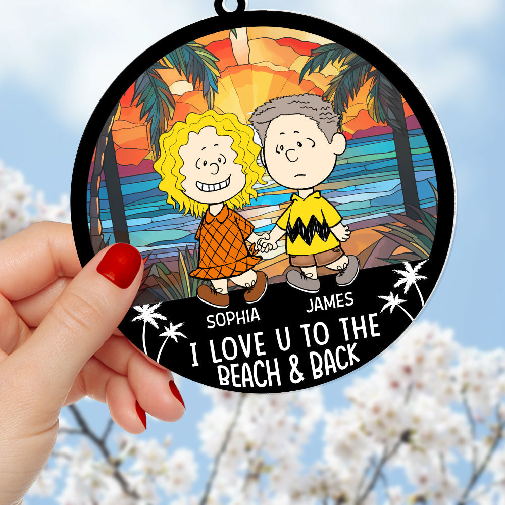 Personalized Peanuts Themed Beach Scene Ornament