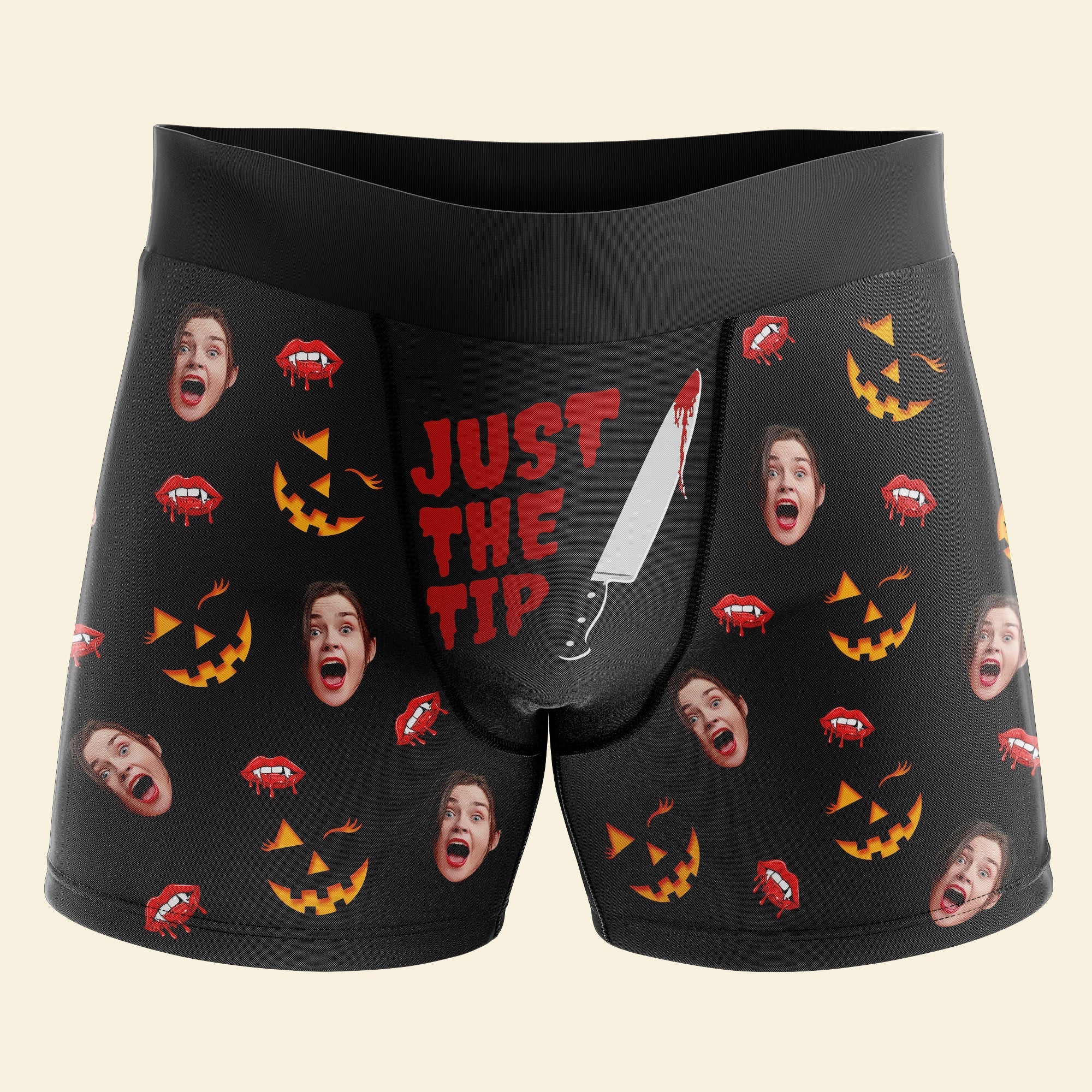 Personalized Halloween Boxer Briefs - Custom Photo Gift for Couples