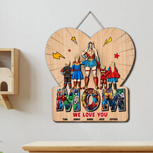 Load image into Gallery viewer, Superhero Mom Personalized Wooden Sign - Perfect Mother&#39;s Day Gift Wood Sign PopCulturePrints
