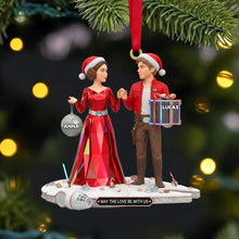 Load image into Gallery viewer, &quot;May The Love Be With Us&quot; - Personalized Christmas Ornament for Couples - Unique Gift for Him and Her Ornament PopCulturePrints
