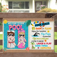 Load image into Gallery viewer, Personalized Pool Sign for Couples - Custom Metal Wall Art Metal Signs PopCulturePrints
