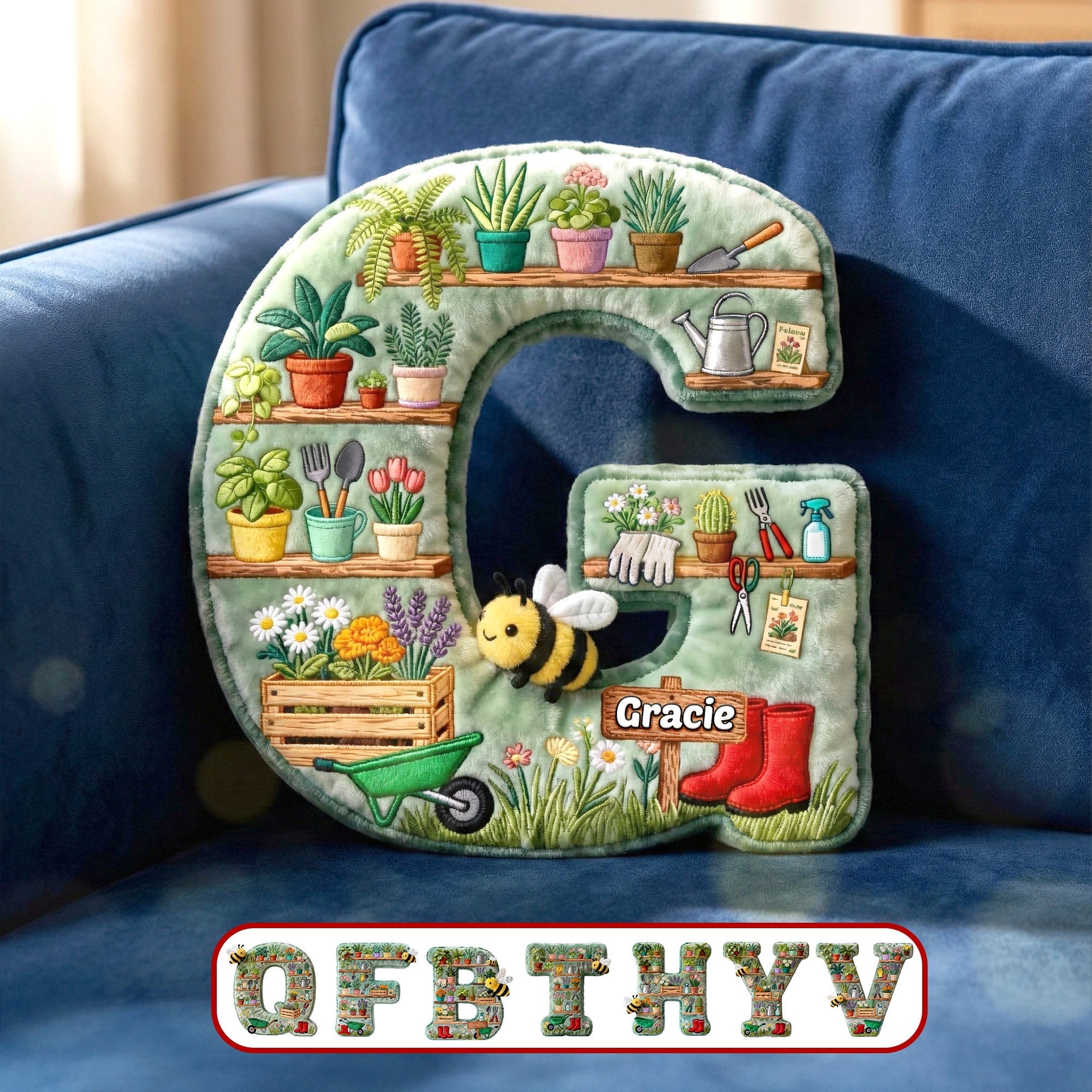 Plant Your Dreams with Our Dream Garden Shaped Pillow | Personalized Gift for Gardening Lovers Pillow PopCulturePrints