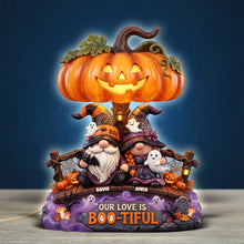Load image into Gallery viewer, Our Love Is Boo-tiful Gnome Couple Acrylic Light Box - Personalized Gift for Halloween Lovers
