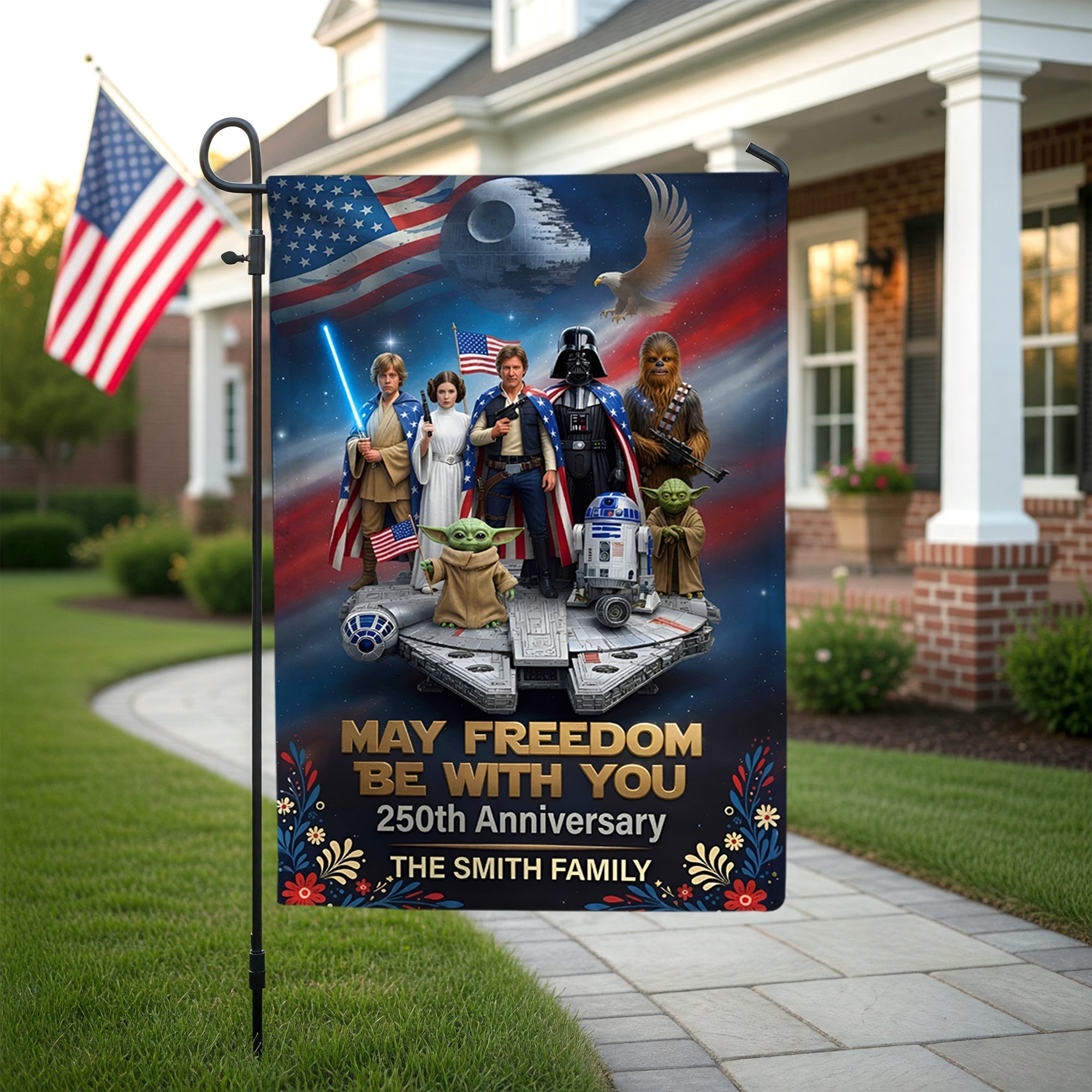 250th Anniversary Garden Flag - Personalized Gifts For Patriotics Garden Flag 01TYQN110626 Garden Flag PopCulturePrints