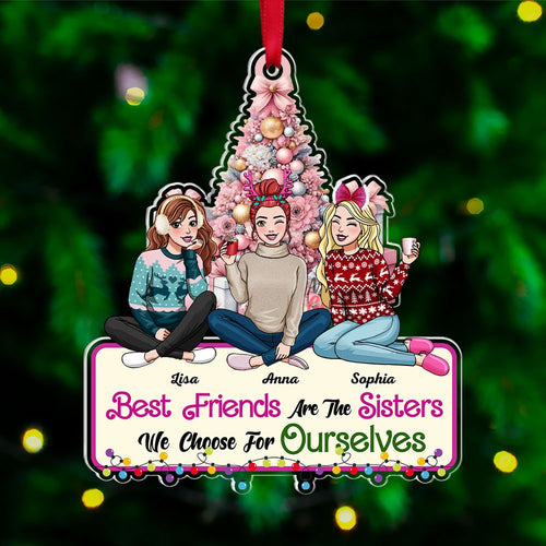 Personalized Best Friends Christmas Ornament - Customizable Friendship Gift Ornament PopCulturePrints