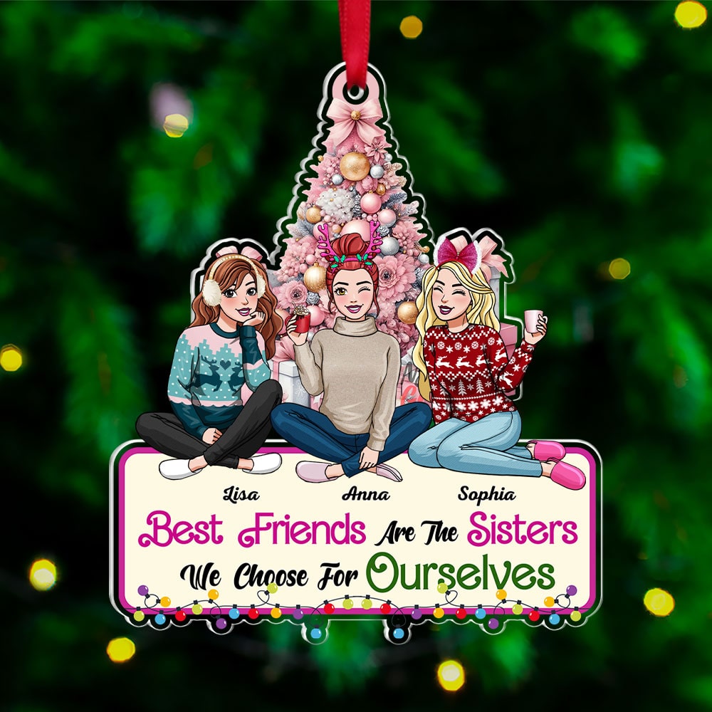 Personalized Best Friends Christmas Ornament - Customizable Friendship Gift Ornament PopCulturePrints