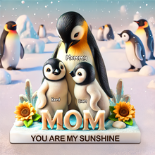 Load image into Gallery viewer, You Are My Sunshine - Personalized Penguin Mom Plaque | Unique Gift for Mom, Grandma &amp; More Shaped Plaques PopCulturePrints
