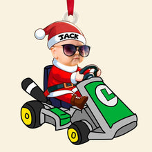 Load image into Gallery viewer, Custom Kid&#39;s Karting Photo Ornament - Personalized Christmas Gift Ornament PopCulturePrints
