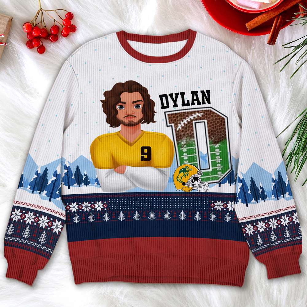 Custom American Football Ugly Sweater for Fans AOP Products PopCulturePrints