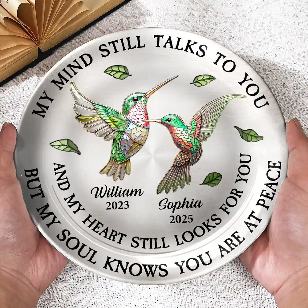 My Mind Still Talks To You - Personalized Ceramic Plate for Remembering Loved Ones Ceramic Plate PopCulturePrints