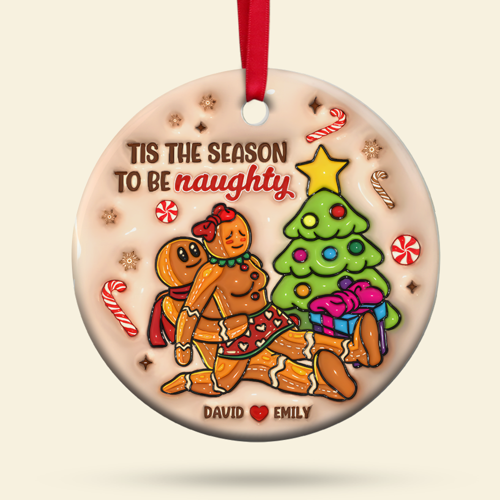Personalized Naughty Gingerbread Ornament – Fun & Unique Valentine’s Day Gifts for Couples Ornament PopCulturePrints