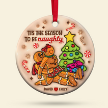 Load image into Gallery viewer, Personalized Naughty Gingerbread Ornament – Fun &amp; Unique Valentine’s Day Gifts for Couples Ornament PopCulturePrints
