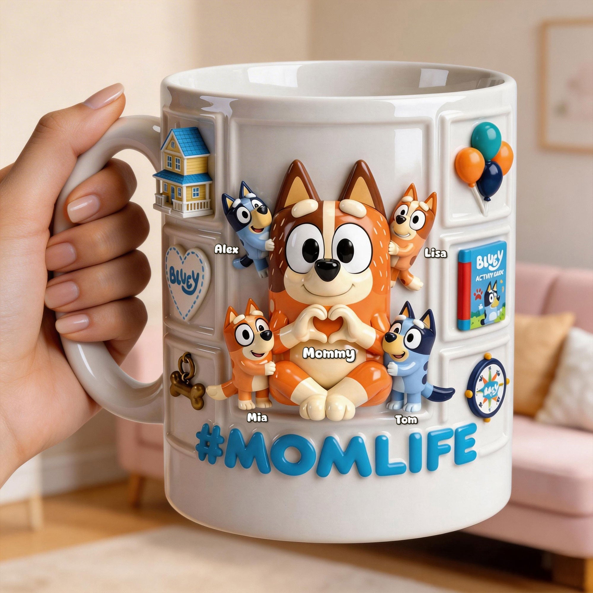#MOMLIFE - Personalized Mom Life Coffee Mug | Perfect Gift for Mom & Grandma Coffee Mug PopCulturePrints