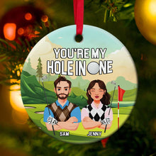 Load image into Gallery viewer, Personalized Golf Couple Christmas Ornament - You&#39;re My Hole In One
