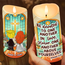 Load image into Gallery viewer, Personalized Valentine&#39;s Day Gifts for Couples - LED Wedding Candle Keepsake Led Candle PopCulturePrints
