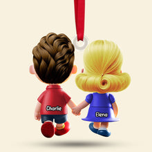 Load image into Gallery viewer, Custom Couple Christmas Ornament | Personalized Holiday Gift | Valentine&#39;s Day Gifts Ornament PopCulturePrints
