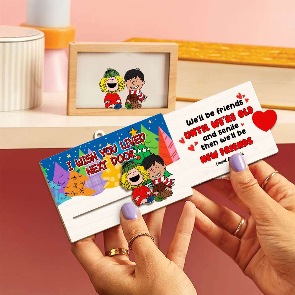 Personalized Christmas Friendship Wooden Slider Ornament Ornament PopCulturePrints