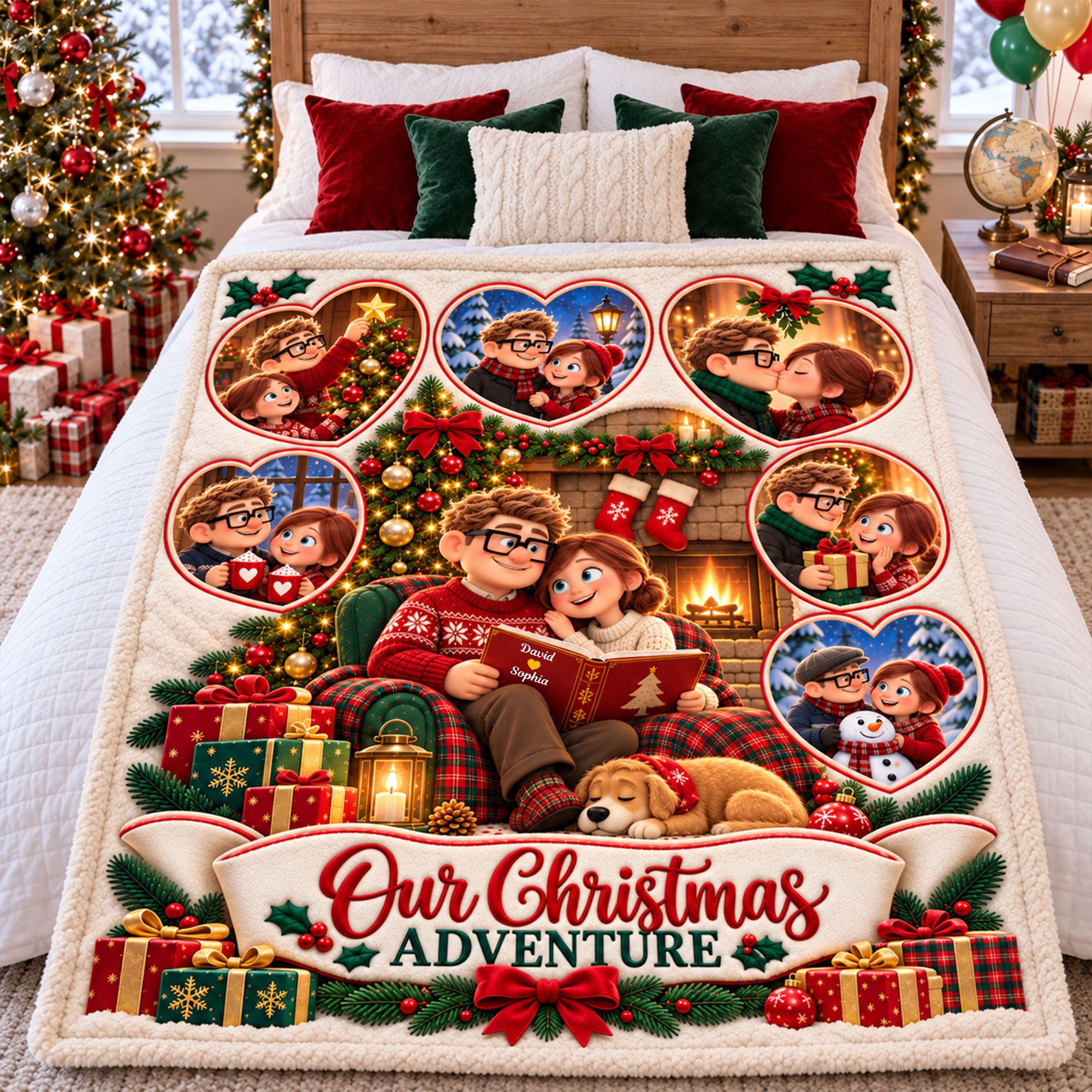 Our Christmas Adventure Blanket - Personalized Gift for Couples