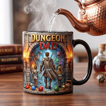 Load image into Gallery viewer, “Adventure Awaits with the Ultimate Dungeon Dad Mug” - Personalized Magic Mug for Father's Day Gifts for Dads and Grandpas Coffee Mug PopCulturePrints
