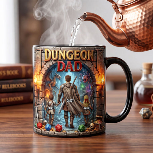 “Adventure Awaits with the Ultimate Dungeon Dad Mug” - Personalized Magic Mug for Father's Day Gifts for Dads and Grandpas Coffee Mug PopCulturePrints